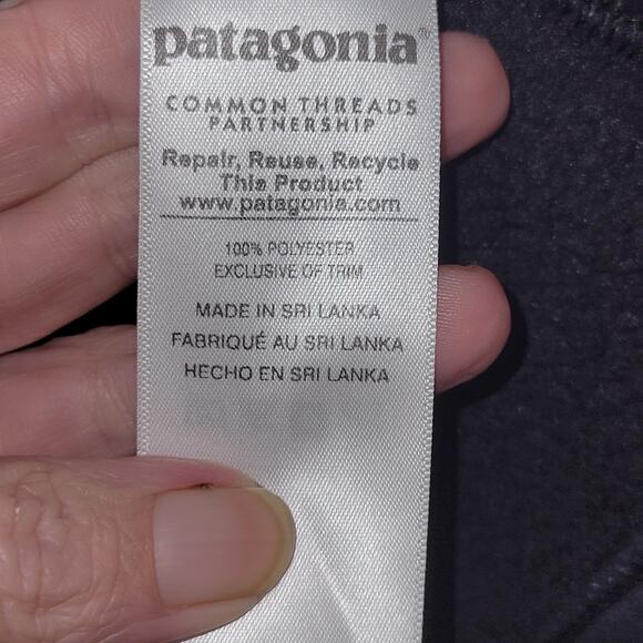 PATAGONIA Better Sweater Coat Women Size M Parka Gray Zip Snap Long Knee Length - Picture 6 of 7